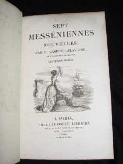  Antique French Book   Music Sept Messeniennes Nouvelles C. Delavigne