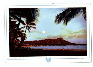  Orient Airlines Menu Waikiki Beach Diamondhead 1960 Hawaii