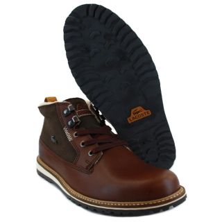 Lacoste Delevan 7 Mens Laced Leather Textile Boots Dark Brown
