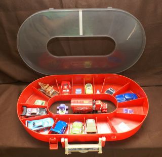 Lot of Disney Pixar Diecast Cars w Race Track Carrying Case
