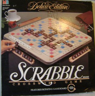 Deluxe Edition Scrabble Crossword Game Rotating Gameboard