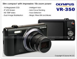 New Olympus VR 350 VR350 16 0 MP 10x Zoom Digital Camera Black