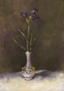 Sepos Daily Painting a Day still life Courage of One, Dutch Iris