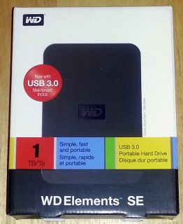 NEW Sealed Western Digital Elements SE 1 TB External Hard Drive usb 2