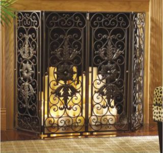 XL Old World Medieval Decor Iron Fireplace Screen New