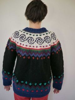 Sue Dille Wool Hand Knit Ecuador Chunk Cardigan Sweater