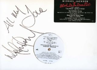 Michael Jackson Signed Blood on Dance Floor Vinyl Proof