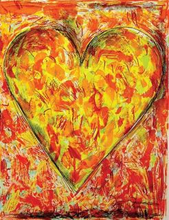 JIM DINE Sunflower Heart 2005 SIGNED 10 Color Lithograph Print 26 x19