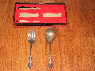 Big Vintage International Deep Silver Casserole Serving Spoon and Fork