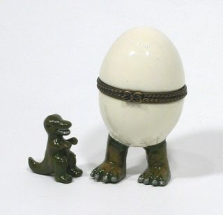 Dinosaur Egg Hinged Trinket Jewelry Box PHB Keepsake