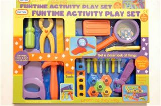  TIME ACTIVITY PLAY TOOLS SET HAMMER SCREWDRIVER PLIERS SAW RULER MINT