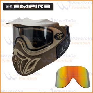 Empire Event Thermal Paintball Goggle Mask Brown Tan Fire Mirror Len