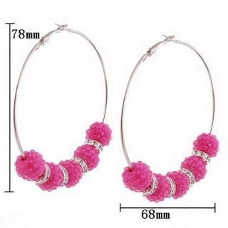  Pink Wives Hook Earrings Charms Disco Ball Spacer Beads Hoop AB805