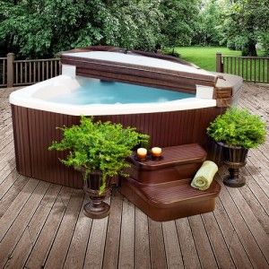 Person Lifesmart Discovery Rock Solid Jewel Hot Tub Spa with 15 Jets