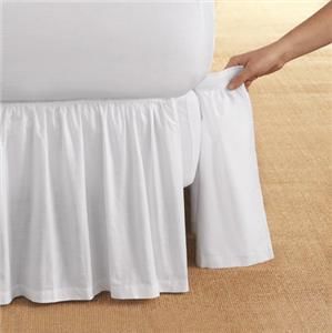 Detachable Bed Skirt White 14 Drop Queen with Velcro