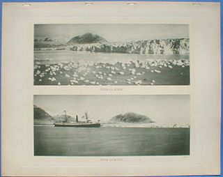 Antique photogravure GLACIER BAY ALASKA John Muir Glacier 1907 Harney