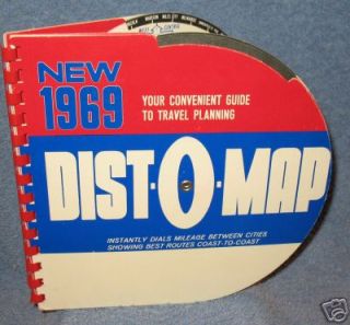 1969 Vintage Dist O Map Plumly Mfg Distance Map Mileage