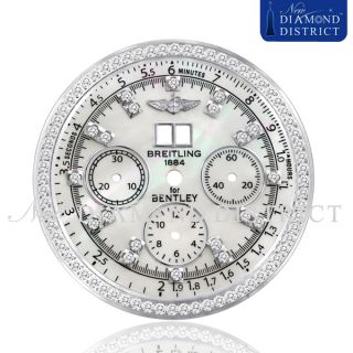Diamond White Mother of Pearl Dial Set for Breitling Bentley 6 75
