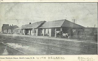 ND Devils Lake Great Northern Depot Circa 1906 S00362