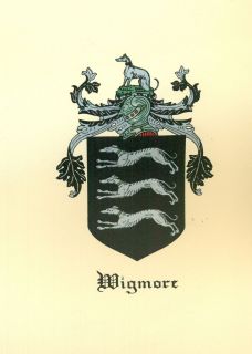 Great Coat of Arms Wigmore Family Crest Genealogy Would Look Great