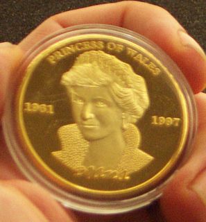 Princess Diana 24 KT Gold Plated Memorabilia Collectible Coin