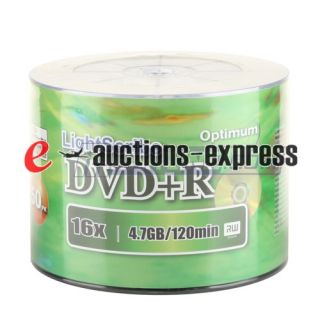 50 Optimum Lightscribe DVD R 16x Gold Brand Blank Disc