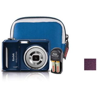   EASYSHARE C1550 16MP Digital Camera Blue Rechargeable Batteries Bag