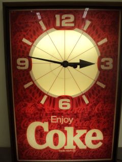  Coca Cola Clock Huge 40 x 28 Psychedelic Design Works A