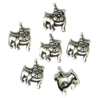 Silver Plated Bulldog Charms Bull Dog Dogs