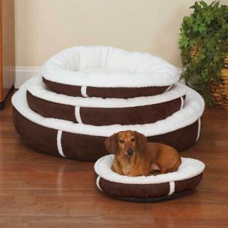 DOG BED LARGE 28 D DOG BED FOR DOGS UP TO 40 LBS SHERPA DONUT BED FAUX