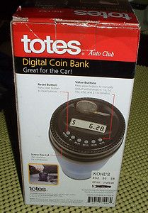 Auto Club NIB Totes Digital Coin Bank and Coin Counter Great for Tolls