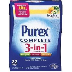 Purex Complete 3 in 1 Laundry Sheets Detergent Softener Anti STC