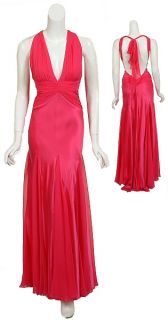 Vibrant Dina Bar El Silk Halter Gown Dress Large New