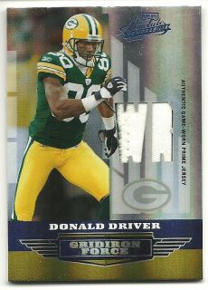 Donald Driver Low D SP Authentic Game Worn Jersey Patch Relic Packers