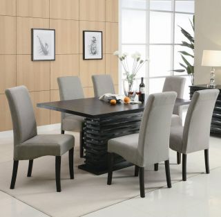  CONTEMPORARY BLACK DINING TABLE CHAIRS DINING ROOM FURNITURE SET SALE