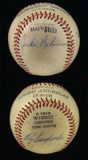 Jackie Robinson Roy Campanella Don Newcombe Autographed Negro League