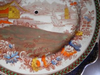 Crown Devon Hanley Chinese Staffordshire Cake Plates X4