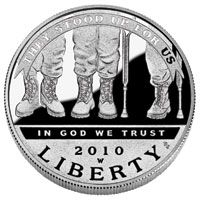 2010 American Veterans Disabled for Life Siver Dollar Obverse