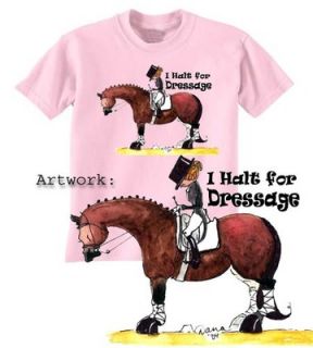 Halt for Dressage Horse T shirt. Danas Doodles