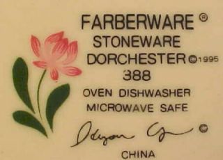 pink blue flowers dorchester dinner plate farberware