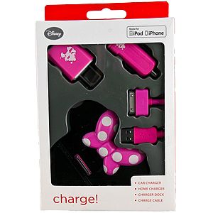 disney charge kit for iphone ipod minnie the disney charge kit is a