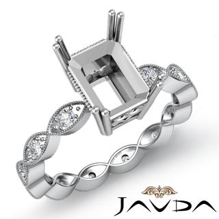 Diamond Engagement Eternity Ring Setting Platinum 950 Radiant Semi