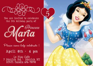 Disney Princess Snow White Birthday Party Invitation You Print