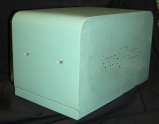 Vintage Turquoise Aqua Blue Teal Chrome Breadbox Kitchen Retro 50S