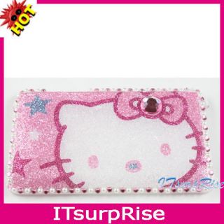 Bling Diamond Pink Kitty Back Hard Case Cover For iTouch iPod Touch 2G
