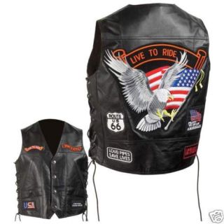 Diamond Plate™ Solid Genuine Leather Motorcycle Vest