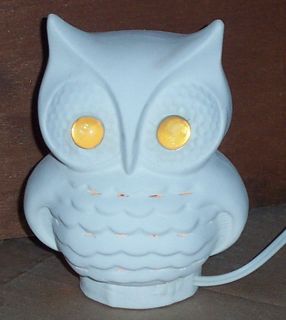 Ceramic Bisque Owl Nite Light Made by Tom Geri USA