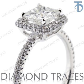 91ct J SI2 Princess Genuine Diamond 18K Gold Classic Engagement Ring