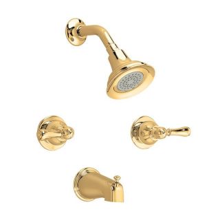  Polished Brass Hampton Faucet with Double Handle Tub and Showe