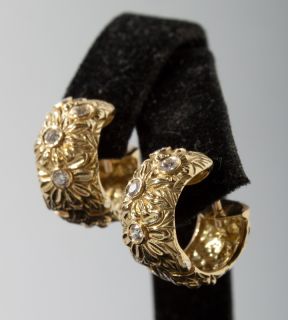 Diana Heimann 18kt Gold Diamond Huggie Hoop Earrings
